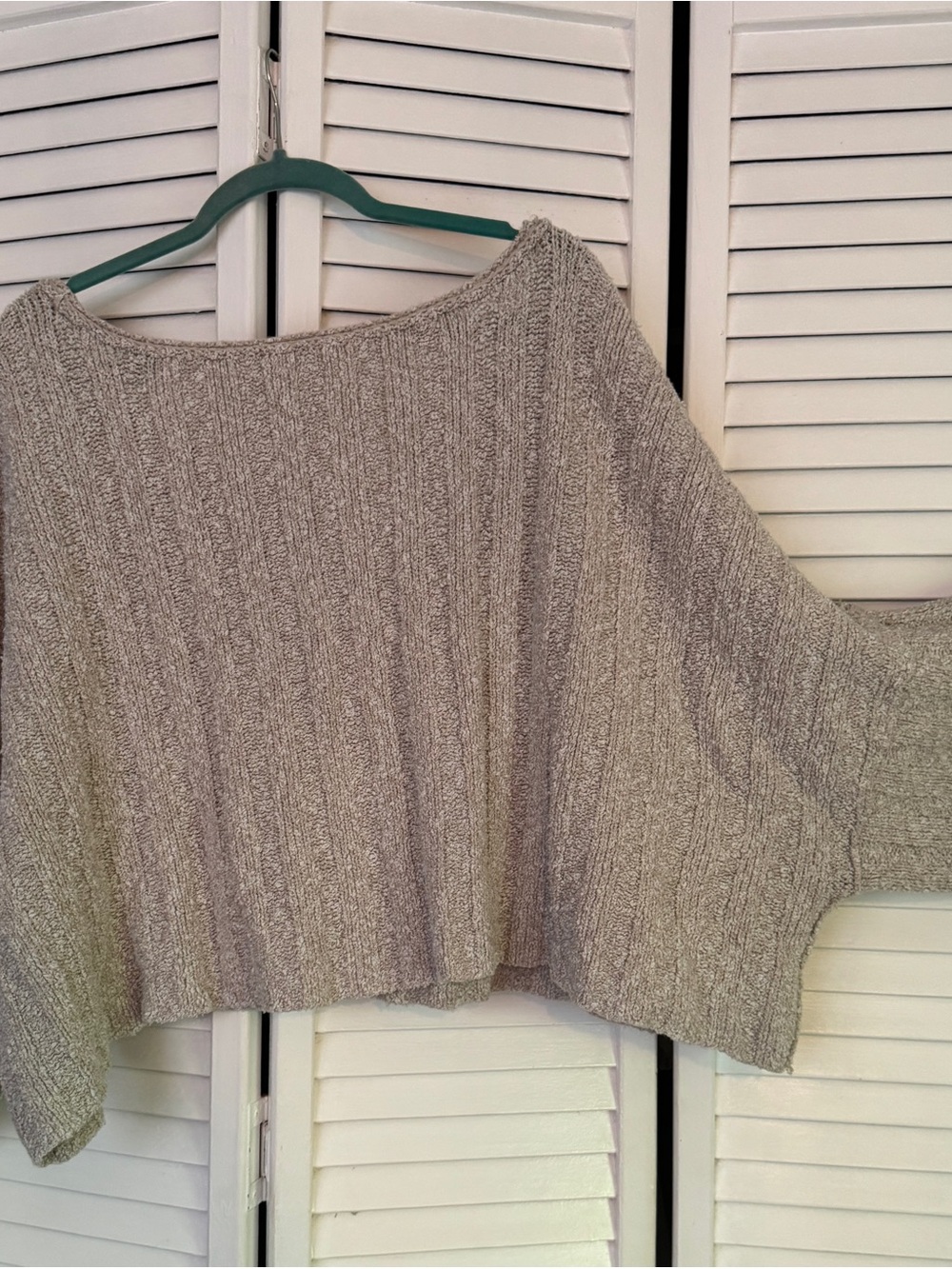 Free People Wide-Ribbed Off-the-Shoulder Sweater -Size Lg